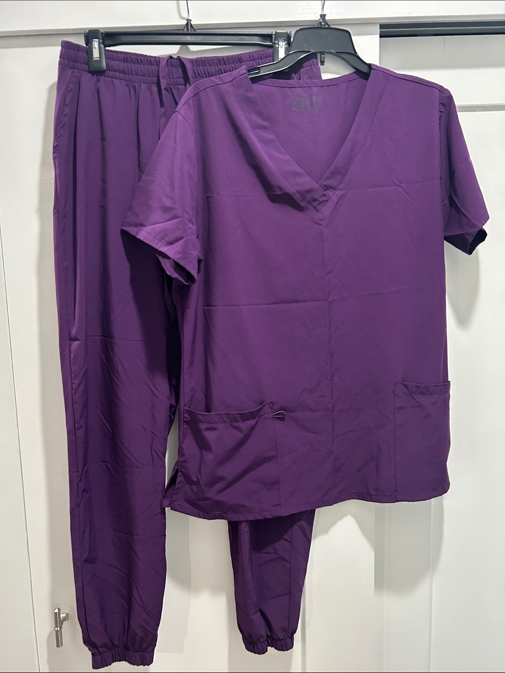 Women's V-Neck Scrub Set in Purple